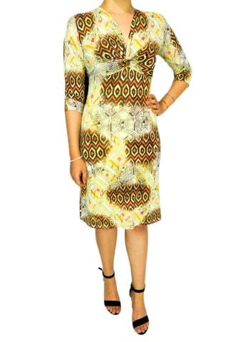 Kadın Truvakar Kol Çiçekli Elbise PROTO66953