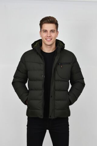 Erkek Kapüşonlu İç Kürklü Spor Mont 99528 BGL-ST04880