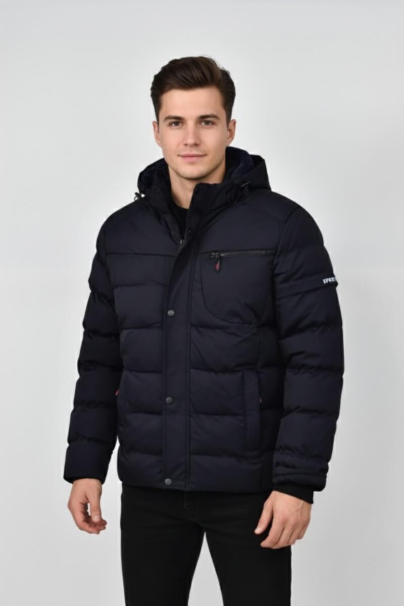 Erkek Kapüşonlu İç Kürklü Spor Mont 99528 BGL-ST04880