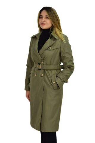 Kadın Kemerli Trençkot K3064 BGL-ST03286
