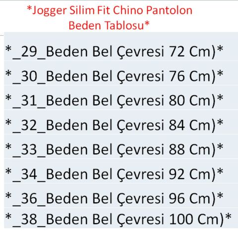 Erkek Jogger Silim Fit Chino Pantolon P1001 BGL-ST03582
