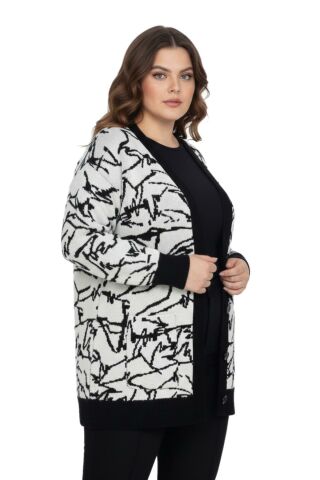 Kadın Leopar Desen Cepli Hırka 7631 BGL-ST04080