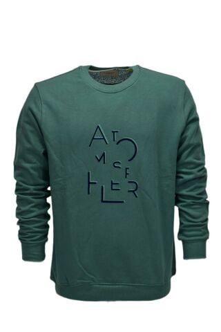 Erkek Baskılı Spor Sıfır Yaka Sweatshirt R2206 BGL-ST03190