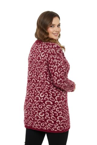Kadın Leopar Desen Oversize Kazak 140116 BGL-ST04081
