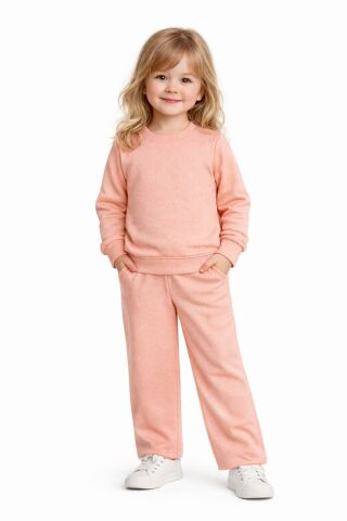 Kız Çocuk Taşlı Sweatshirt Pantolon Takım BGL-ST05273