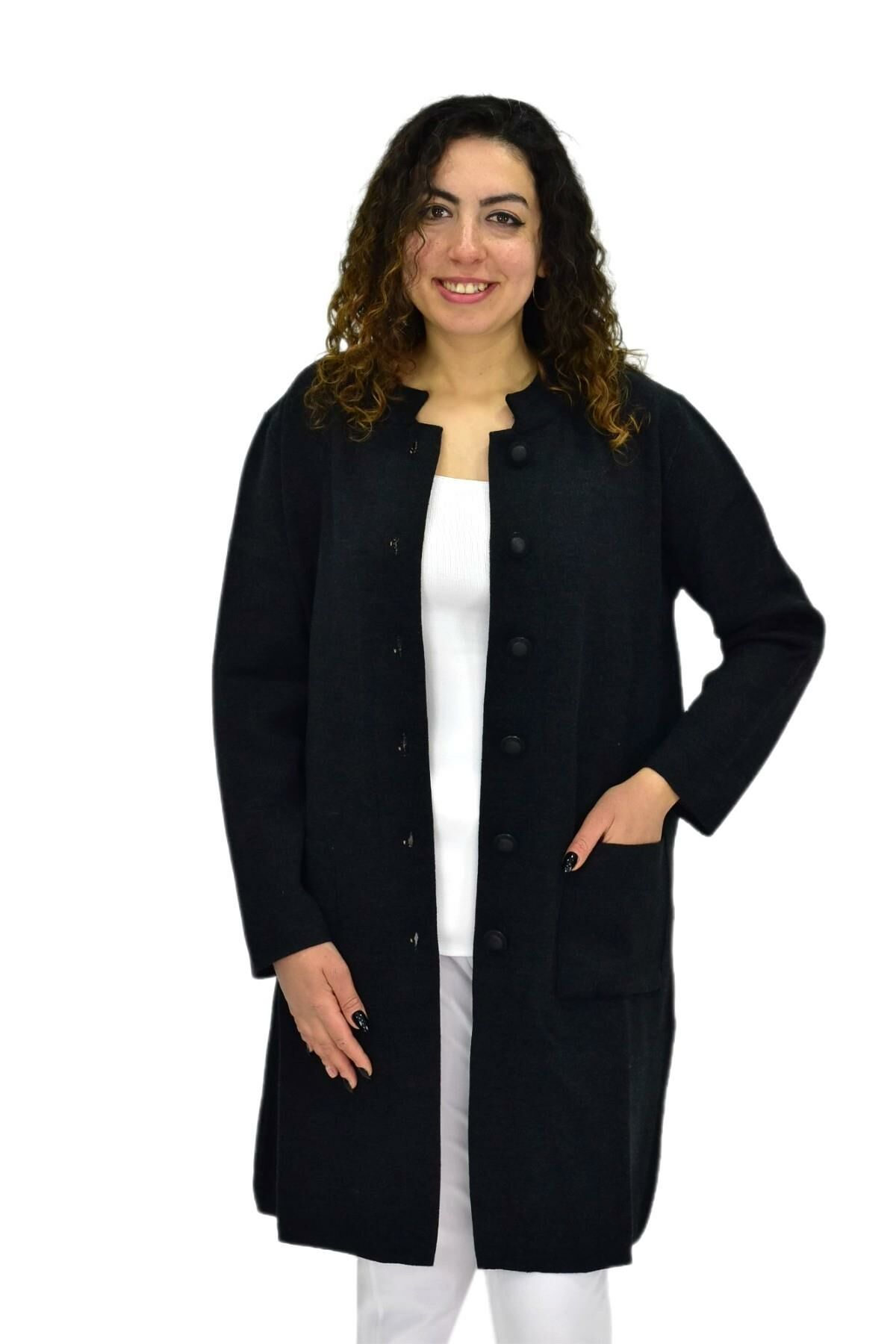 Kadın Tiriko Düğmeli Cepli Hırka BGL-ST04082