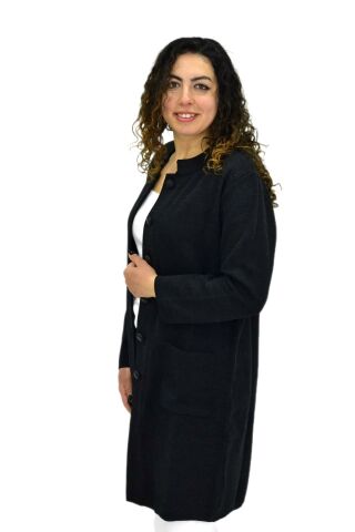 Kadın Tiriko Düğmeli Cepli Hırka BGL-ST04082