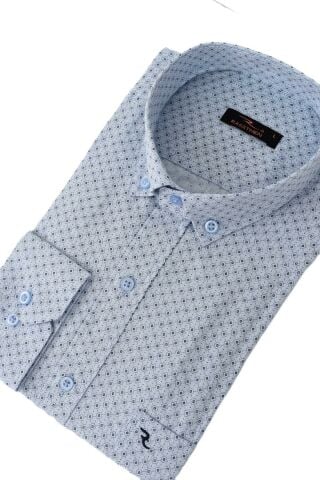 Erkek Klasik Uzun Kol Puantiyeli Gömlek BGL-ST02764