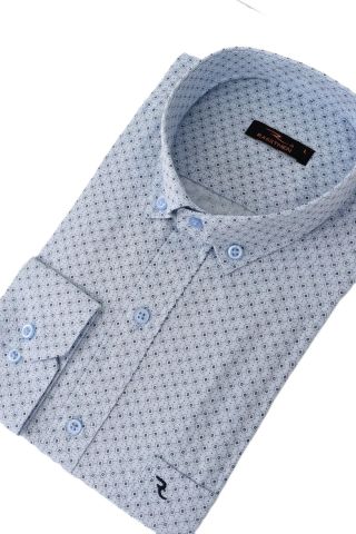 Erkek Klasik Uzun Kol Puantiyeli Gömlek BGL-ST02764