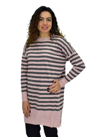 Kadın Çizgili Oversize Kazak BGL-ST04083