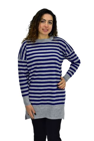 Kadın Çizgili Oversize Kazak BGL-ST04083