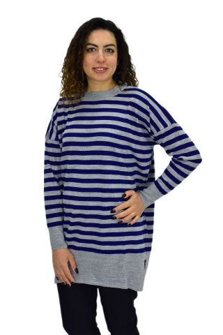 Kadın Çizgili Oversize Kazak BGL-ST04083