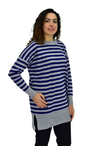 Kadın Çizgili Oversize Kazak BGL-ST04083