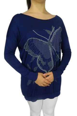 Kadın Oversayz Kelebek Baskılı Sweatshirt BRG39702