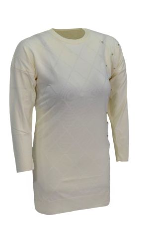 Kadın Taşlı Baklava Desen Oversize Kazak BGL-ST04084