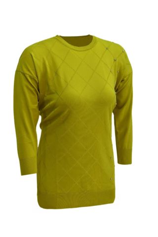 Kadın Taşlı Baklava Desen Oversize Kazak BGL-ST04084