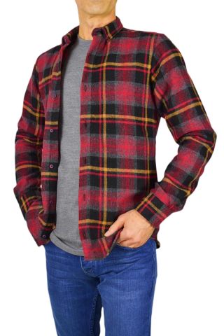 Erkek Silim Fit Ekose Oduncu Gömlek BGL-ST01711