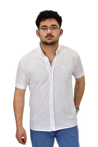 Erkek Büyük Beden Gömlek Yaka Düğmeli Tişört BGL-ST04525