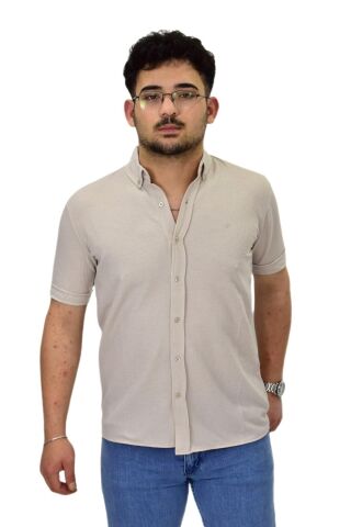 Erkek Büyük Beden Gömlek Yaka Düğmeli Tişört BGL-ST04525