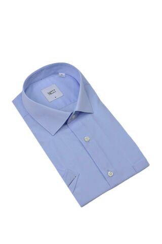 Erkek Klasik Düz Renk Kısa Kol Gömlek Pamuklu 9400 BGL-ST04582