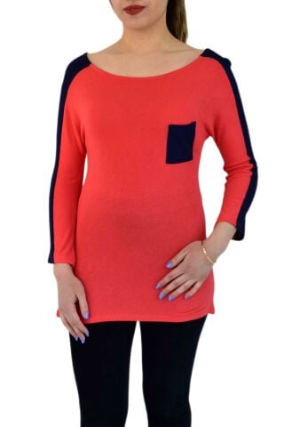 Kadın Kayık Yaka Turuva Kol Sweatshirt BRG-35341