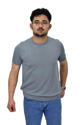 Erkek Triko Sıfır Yaka Tişört  P6035 BGL-ST04505