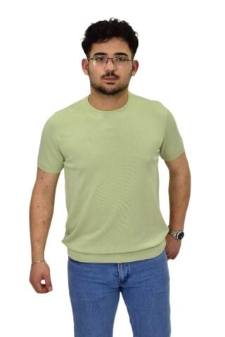 Erkek Triko Sıfır Yaka Tişört  P6035 BGL-ST04505