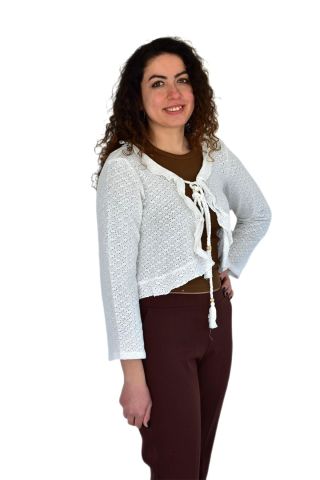 Kadın Yazlık Otantik File Bağcıklı Hırka BGL-ST04247