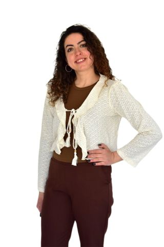 Kadın Yazlık Otantik File Bağcıklı Hırka BGL-ST04247