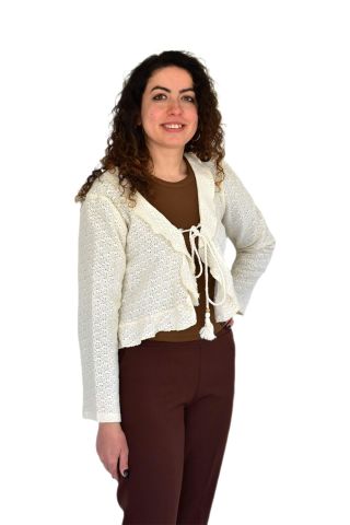 Kadın Yazlık Otantik File Bağcıklı Hırka BGL-ST04247