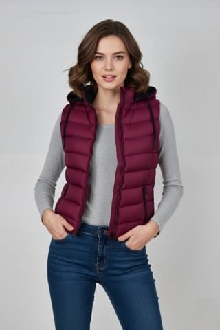 Kadın Kapüşonlu Spor Yelek 5000 BGL-ST04894