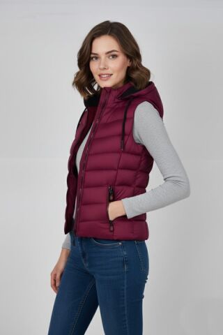 Kadın Kapüşonlu Spor Yelek 5000 BGL-ST04894