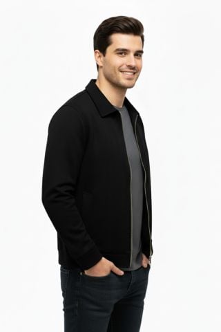 Erkek Siyah Regular Fit Mevsimlik Süet Spor Mont8091 BGL-ST05013