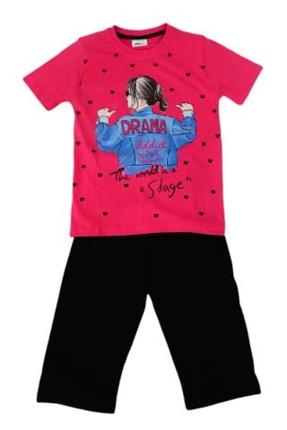 Kız Garson Boy Kısa Kol Kapri li Pijama Takım 12849 BGL-ST01181