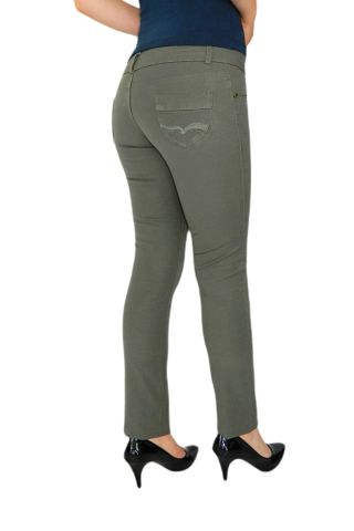 Kadın Kanvas Dar Paça Düşük Bel Pantolon 352 BGL-23615398