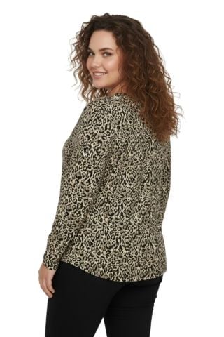 Kadın V Yaka Baskılı 2 Düğmeli Bluz BGL-ST05098