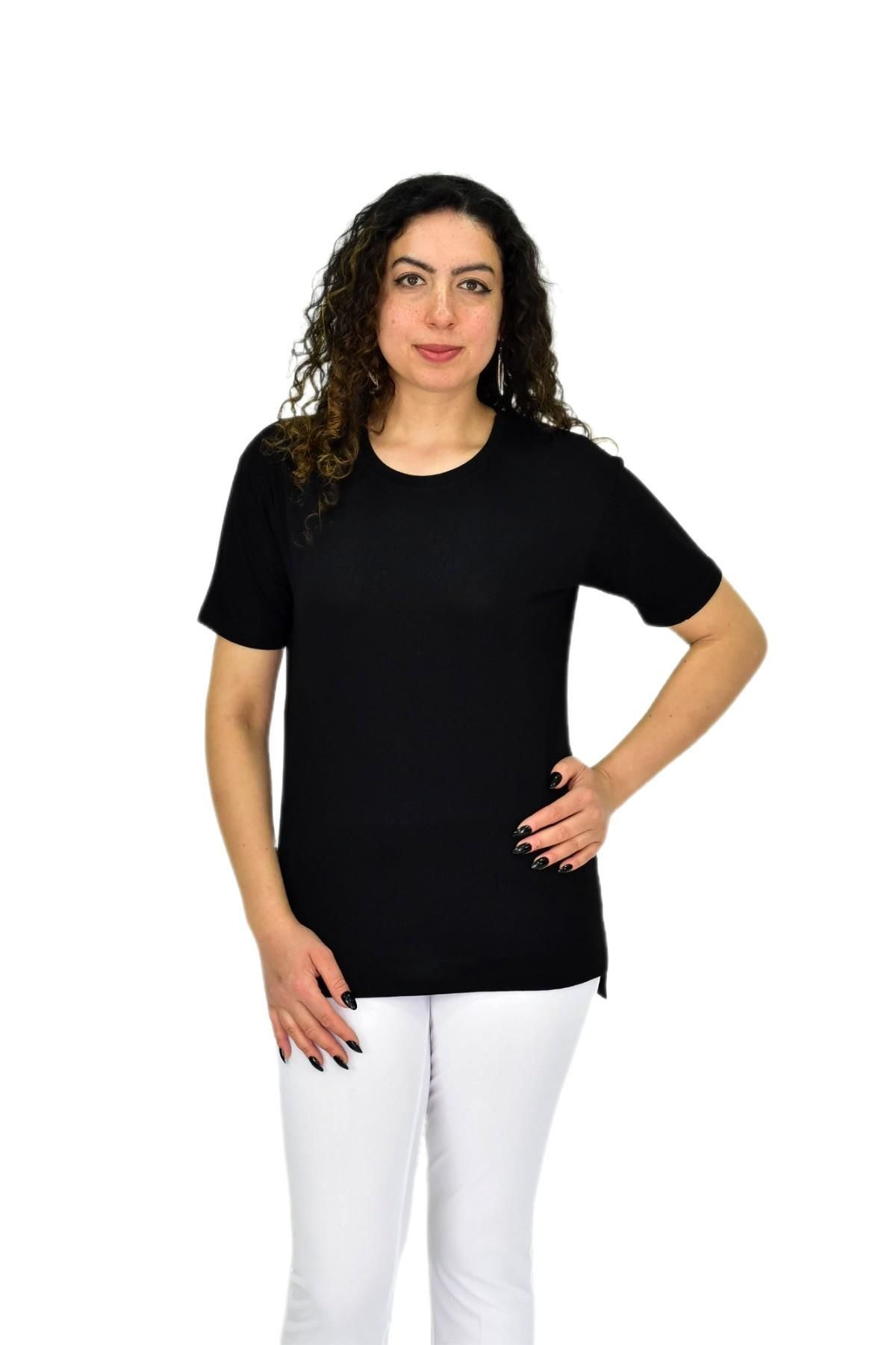 Kadın Yarım Kol Sıfıryaka Likralı Tişöt  BGL-ST04652