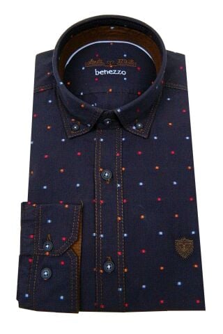 Erkek Slim Fit Puantiyeli Gömlek 59217