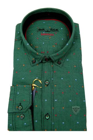 Erkek Slim Fit Puantiyeli Gömlek 59217