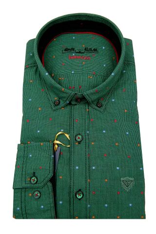 Erkek Slim Fit Puantiyeli Gömlek 59217