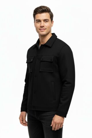 Erkek Siyah Silim Fit Mevsimlik Süet Spor Mont BGL-ST05016