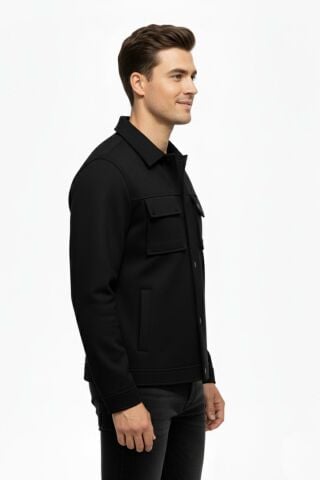 Erkek Siyah Silim Fit Mevsimlik Süet Spor Mont BGL-ST05016