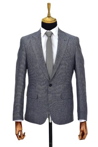 Erkek Lacivert Tek Spor Ceket Çift Yırtmaçlı BGL-ST03979