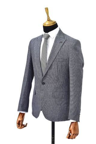 Erkek Lacivert Tek Spor Ceket Çift Yırtmaçlı BGL-ST03979