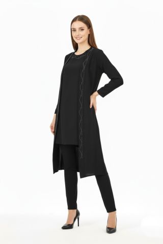 Kadın Taşlı 2 Li Kombin Elbise BGL-ST04712