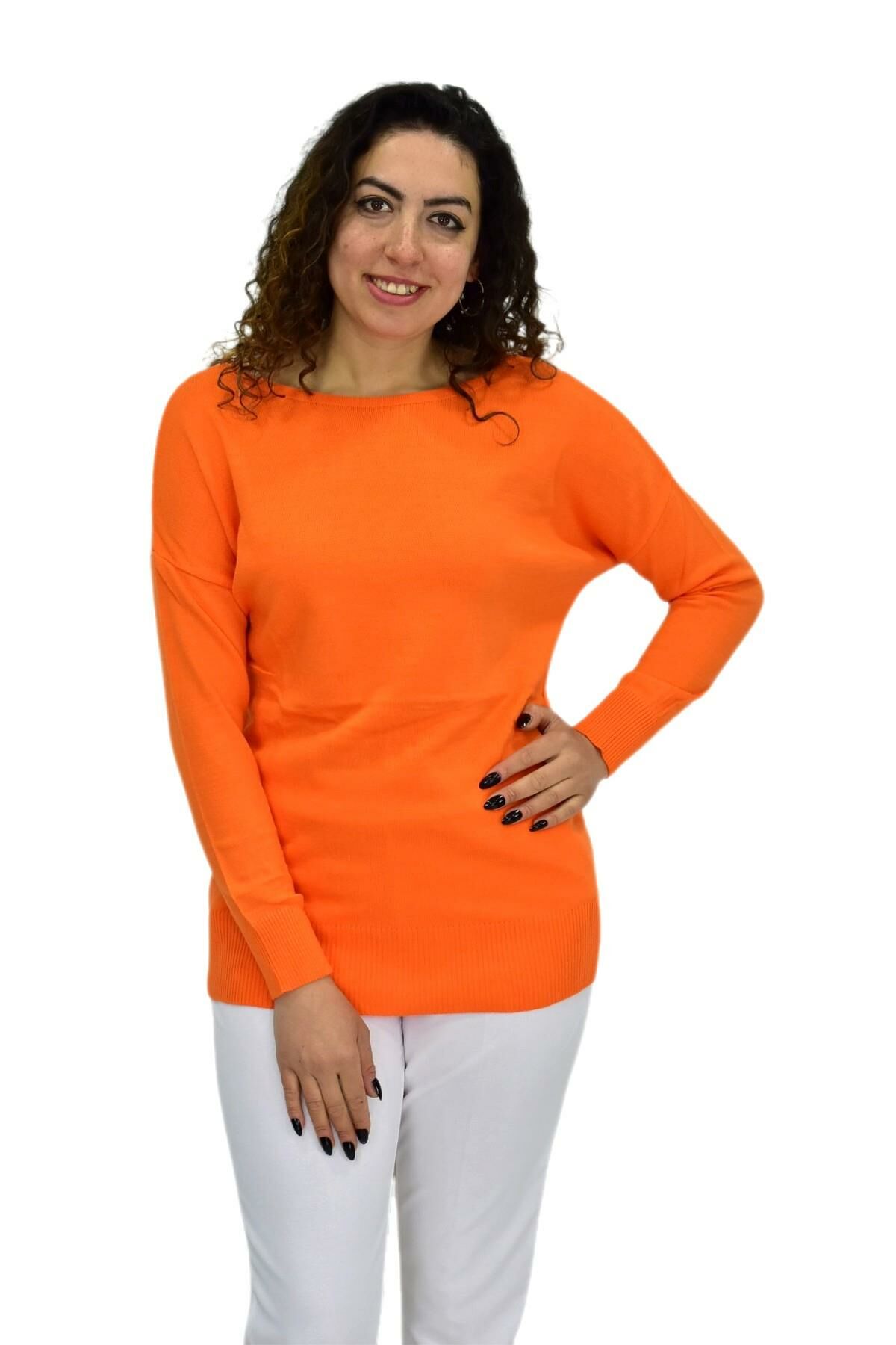 Kadın Kayık Yaka Spor Kazak 12489 BGL-ST04098