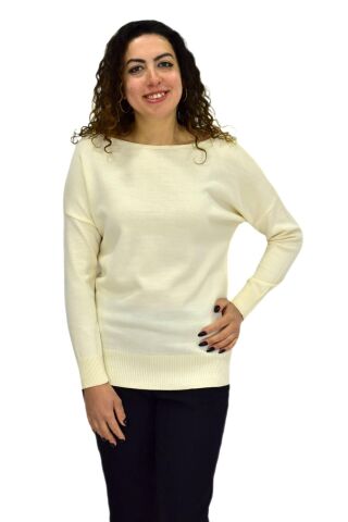 Kadın Kayık Yaka Spor Kazak 12489 BGL-ST04098