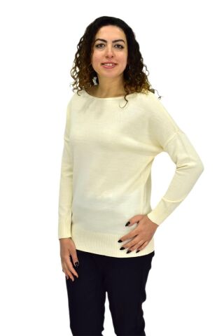 Kadın Kayık Yaka Spor Kazak 12489 BGL-ST04098