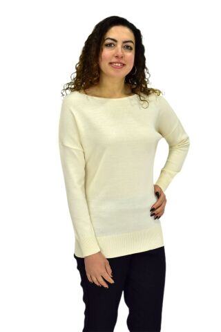 Kadın Kayık Yaka Spor Kazak 12489 BGL-ST04098