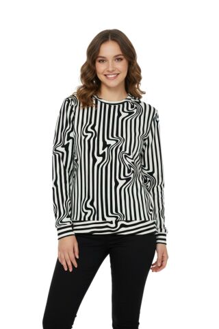 Kadın Sıfıryaka  Baskılı Bluz BGL-ST05110